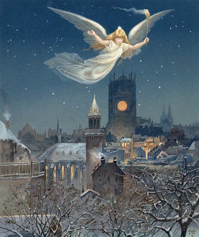 Christmas card (1885) by Thomas Moran